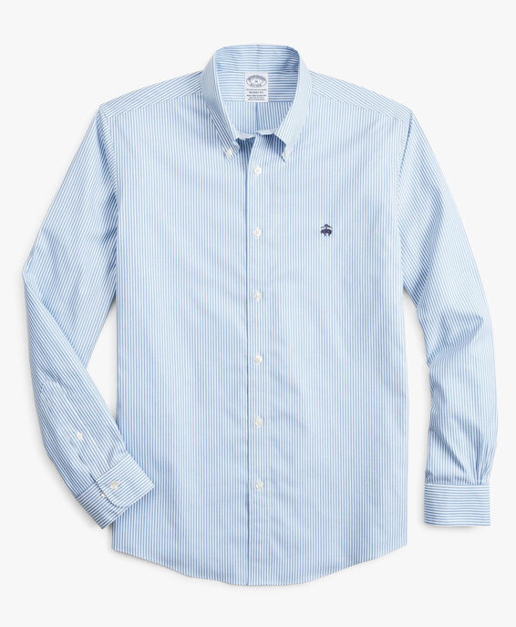 Brooks Brothers Regent Regular-fit Non-iron Sport Shirt, Pinpoint, Button-Down Collar Light Blue 1000077509US100159179