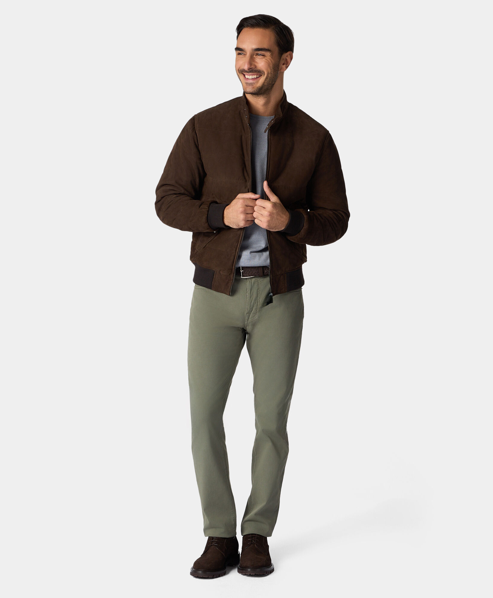 Stretch Cotton 5 Pocket Trousers in Military for Men Brooks Brothers UK