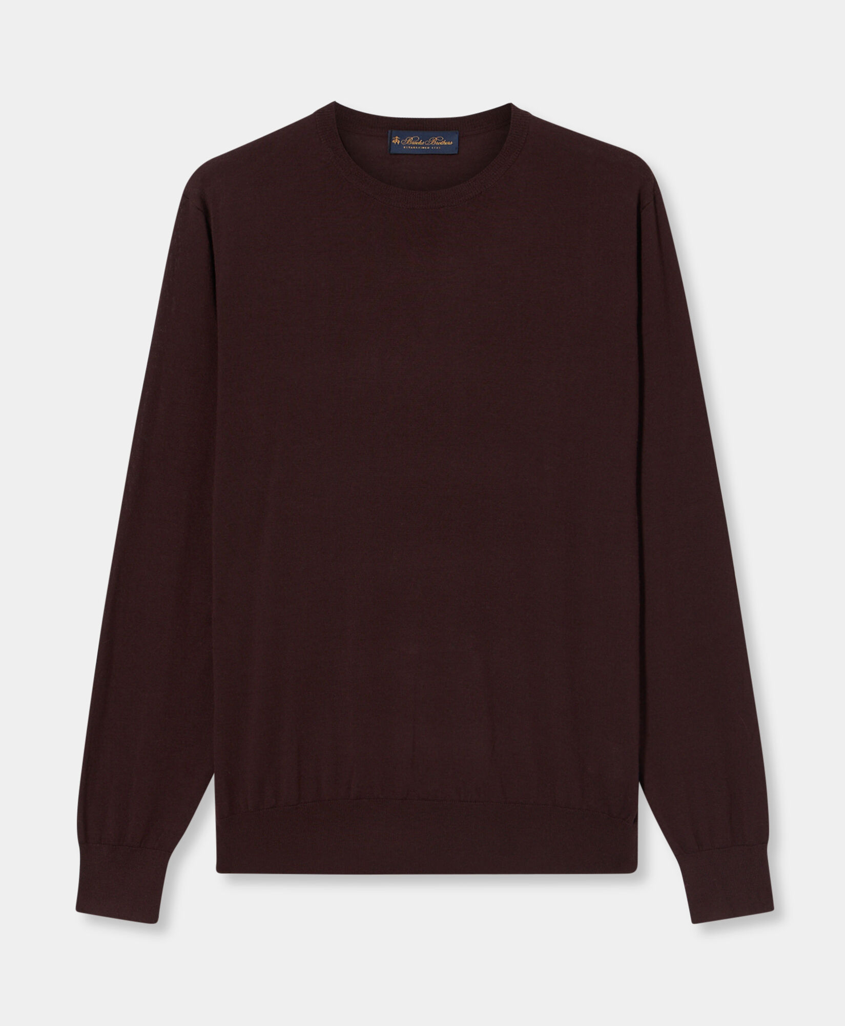 Merino Wool Crewneck Sweater in Brown for Men Brooks Brothers EU