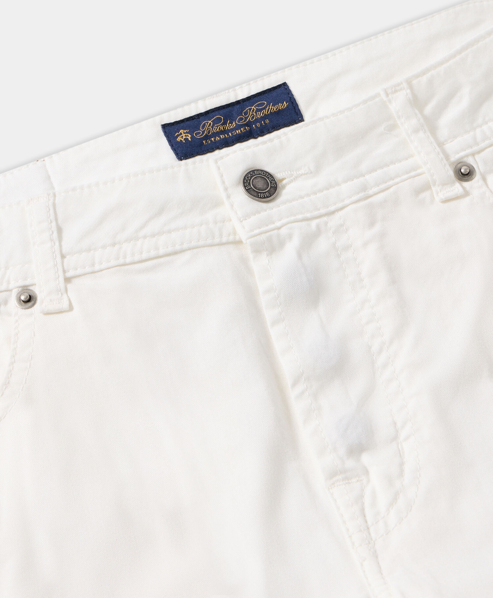 Brooks Brothers Pantalon 5-Pocket en Coton Stretch Blanc CPFPK021COBSP002WHITP001