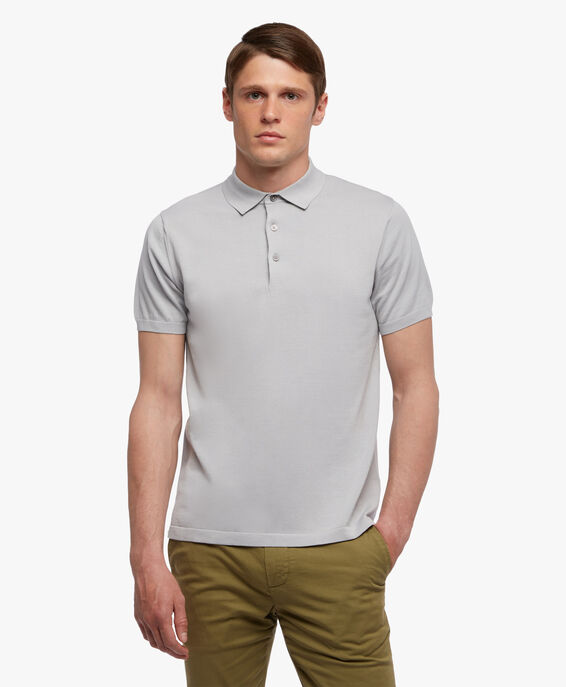 Brooks Brothers Light Grey Cotton Polo Shirt Light Grey KNPOL002COPCO002LTGRP001
