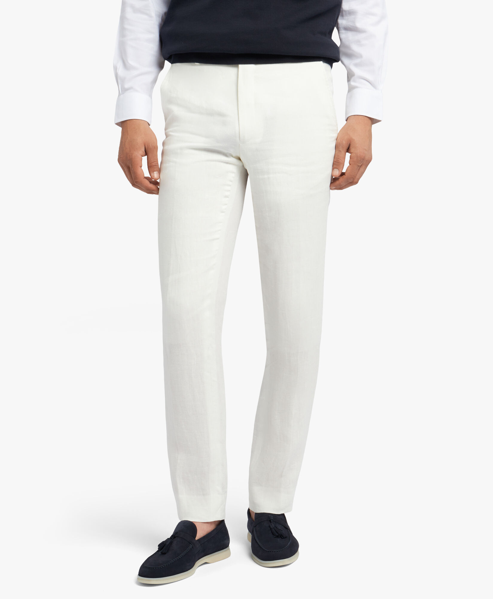 White Linen Trousers in White for Men Brooks Brothers UK