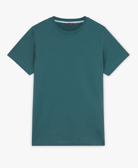 Brooks Brothers Grünes Baumwoll-T-Shirt mit Rundhalsausschnitt Grün KNTSH003COPCO001GREEP002