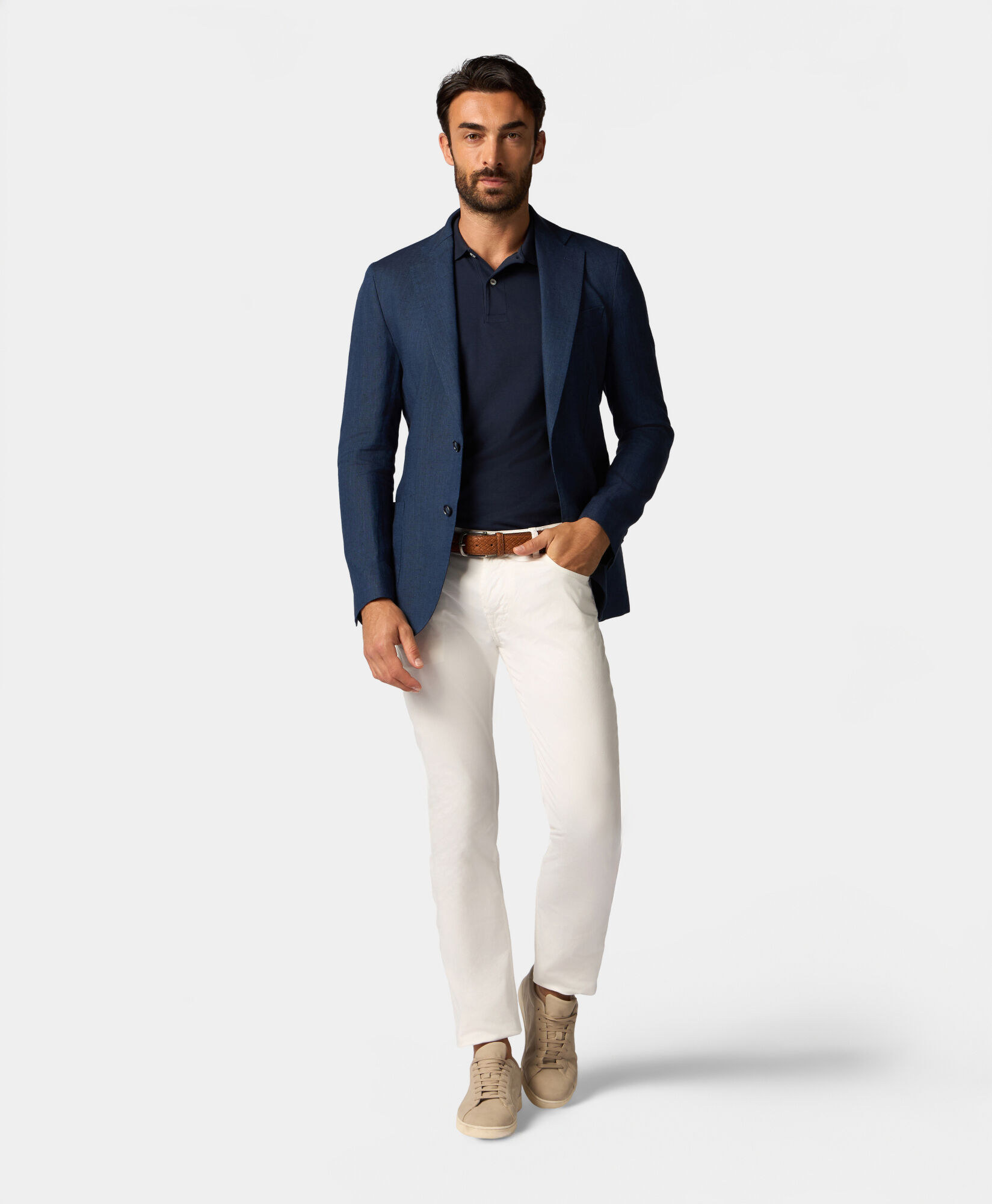 Brooks Brothers Linen Blazer Blue JKREG065LIPLI001BLUEP001