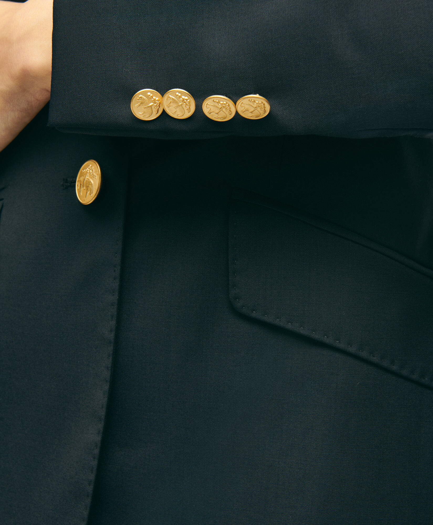 Wool Two Button Blazer in Navy for Women Brooks Brothers UK