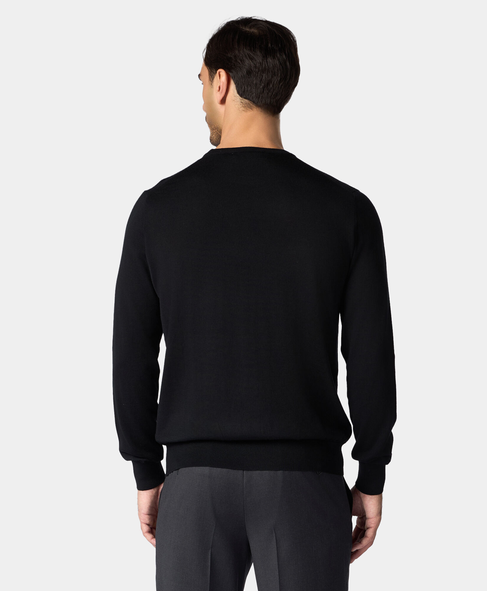 Brooks Brothers Merino Wool Crewneck Sweater Black KNCRN035WOPWO006BLAKP001