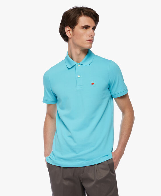 Brooks Brothers Polo slim fit Golden Fleece in cotone stretch Supima Turchese 1000090710US100195867