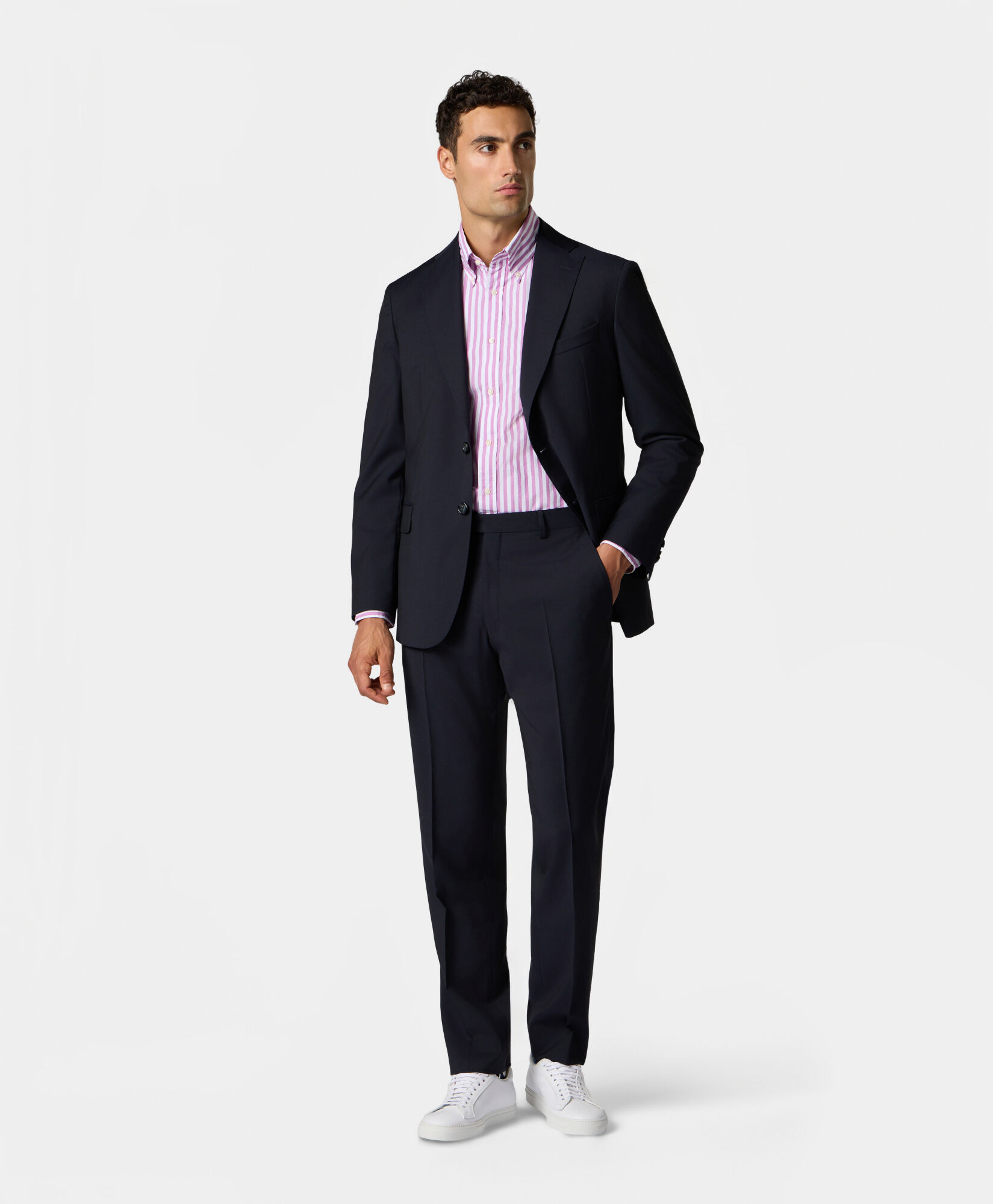 Brooks Brothers Virgin Wool Trousers Navy DTROU023WVPWV003NAVYP001