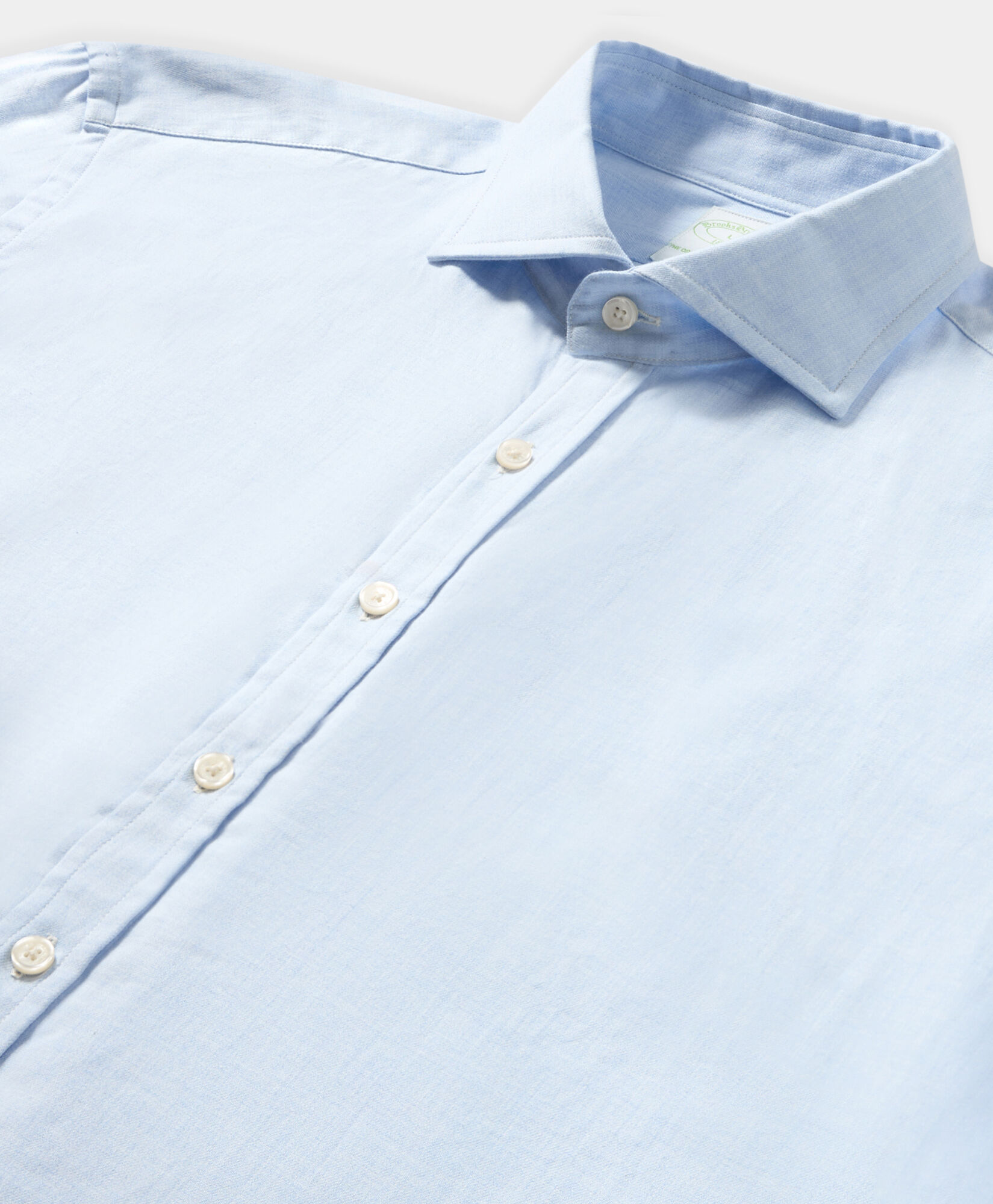 Brooks Brothers Koszula Slim Fit z Melanżowej Flaneli Bawełnianej z Kołnierzykiem Spread Jasnoniebieski CSHSP011COPCO001LTBLP001