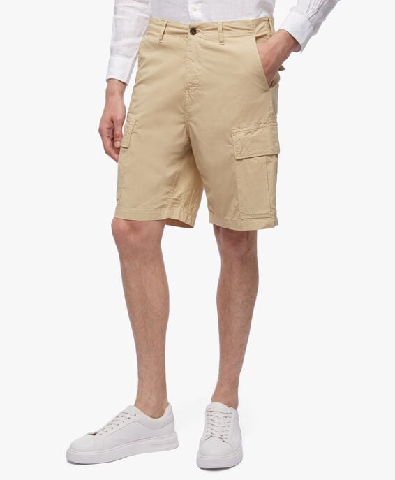 Brooks Brothers Pantalón corto cargo de algodón elástico Beige CPRER002COBSP002BEIGP001
