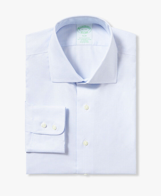 Brooks Brothers Camisa de algodón elástico azul pastel non-iron corte slim con cuello inglés abierto Azul Pastel 1000097513US100205369