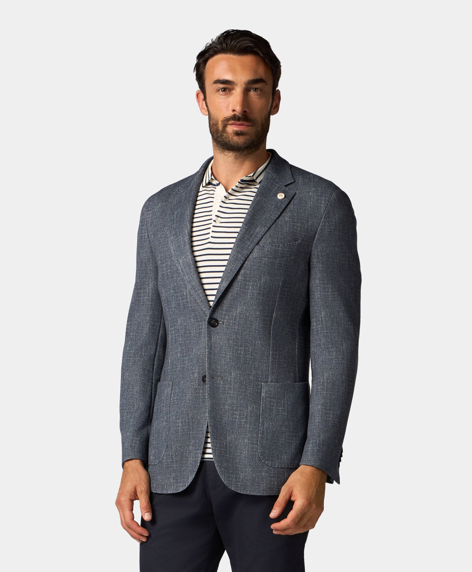 Brooks Brothers Cotton Blend Jersey Jacket Blue JKREG057PLBCO002BLUEP001