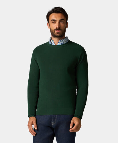 Brooks Brothers Baumwoll-Rundhals-Pullover Gr&uuml;n KNCRN047COPCO002GREEP001