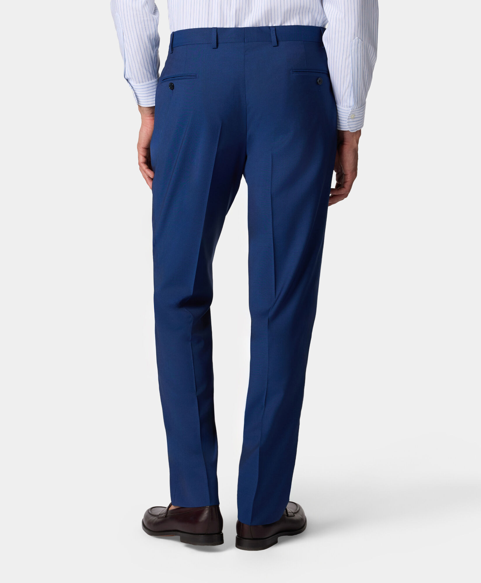 Brooks Brothers Virgin Wool Trousers Royal Blue DTROU023WVPWV003RBLUP001