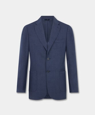 Brooks Brothers Hopsack Virgin Wool Blazer Blue JKREG100WVPWV003BLUEP001