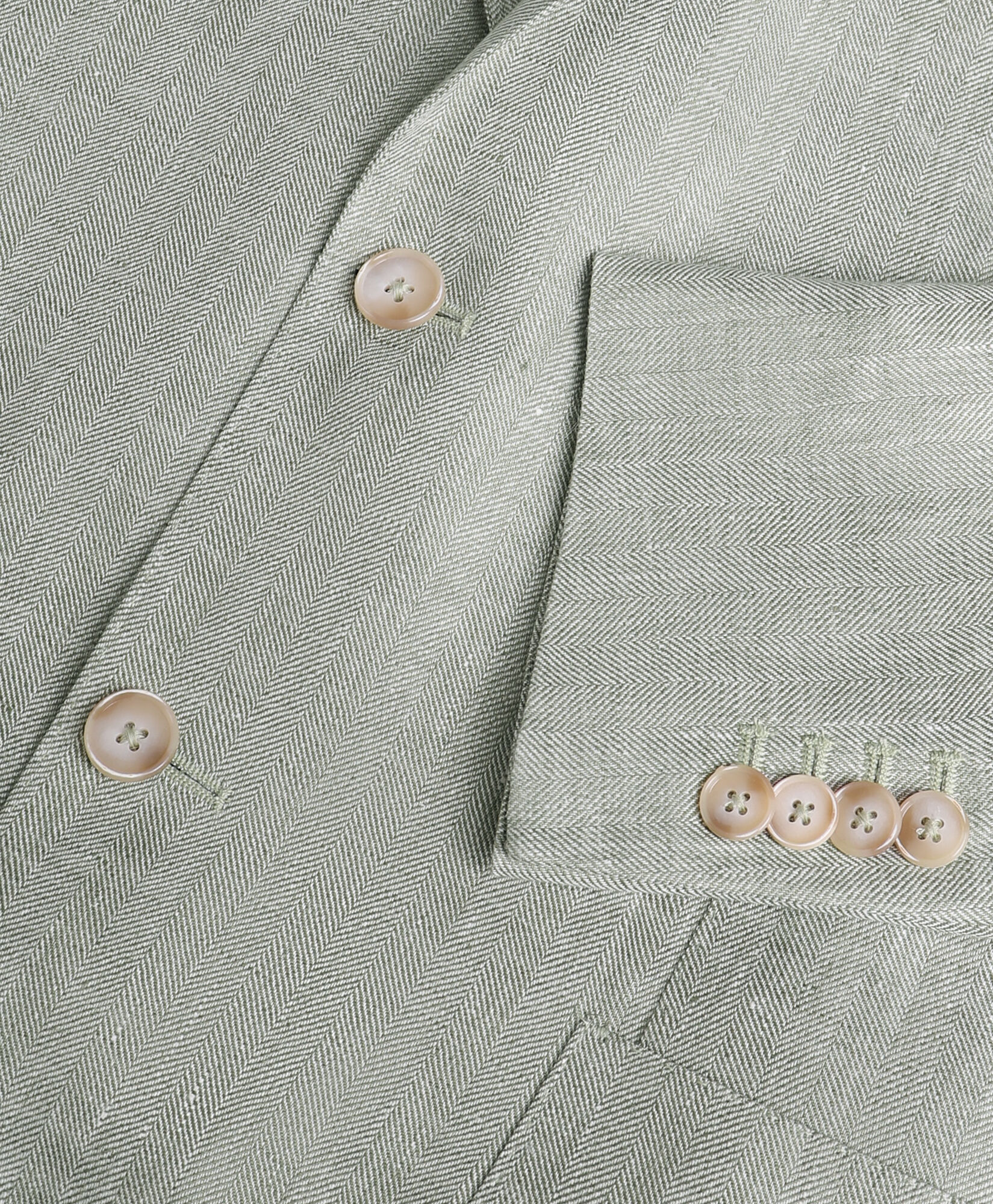 Brooks Brothers Herringbone Design Linen Blazer Sage JKREG063LIPLI001SAGEF001