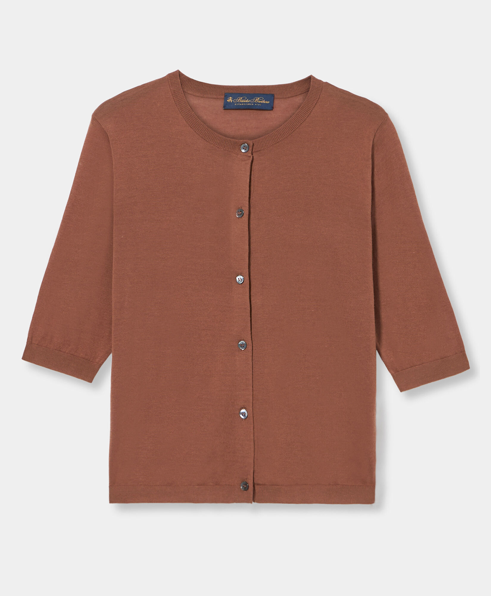 Brooks Brothers Silk Blend Cardigan Brown KNCAR012SEBLI002BRWNP001