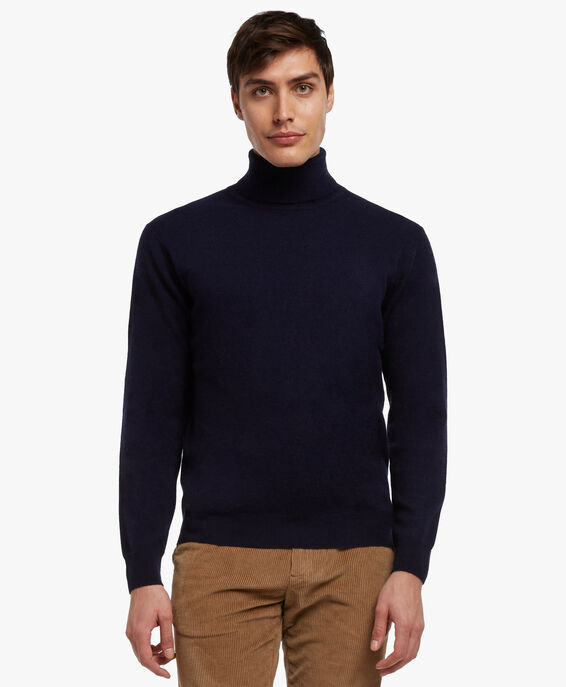 Brooks Brothers Wool and Cashmere Turtleneck Sweater Navy KNTRT001WOBWS001NAVYP001