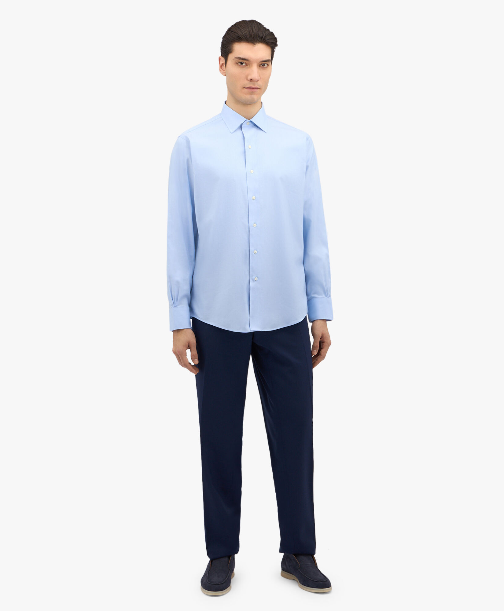 Brooks Brothers Regular Fit Shirt with Ainsley Collar Light Blue 1000095234US100199813