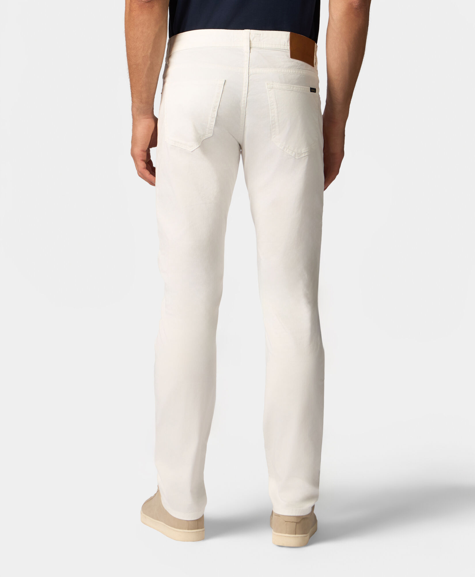 Brooks Brothers Pantalon 5-Pocket en Coton Stretch Blanc CPFPK021COBSP002WHITP001