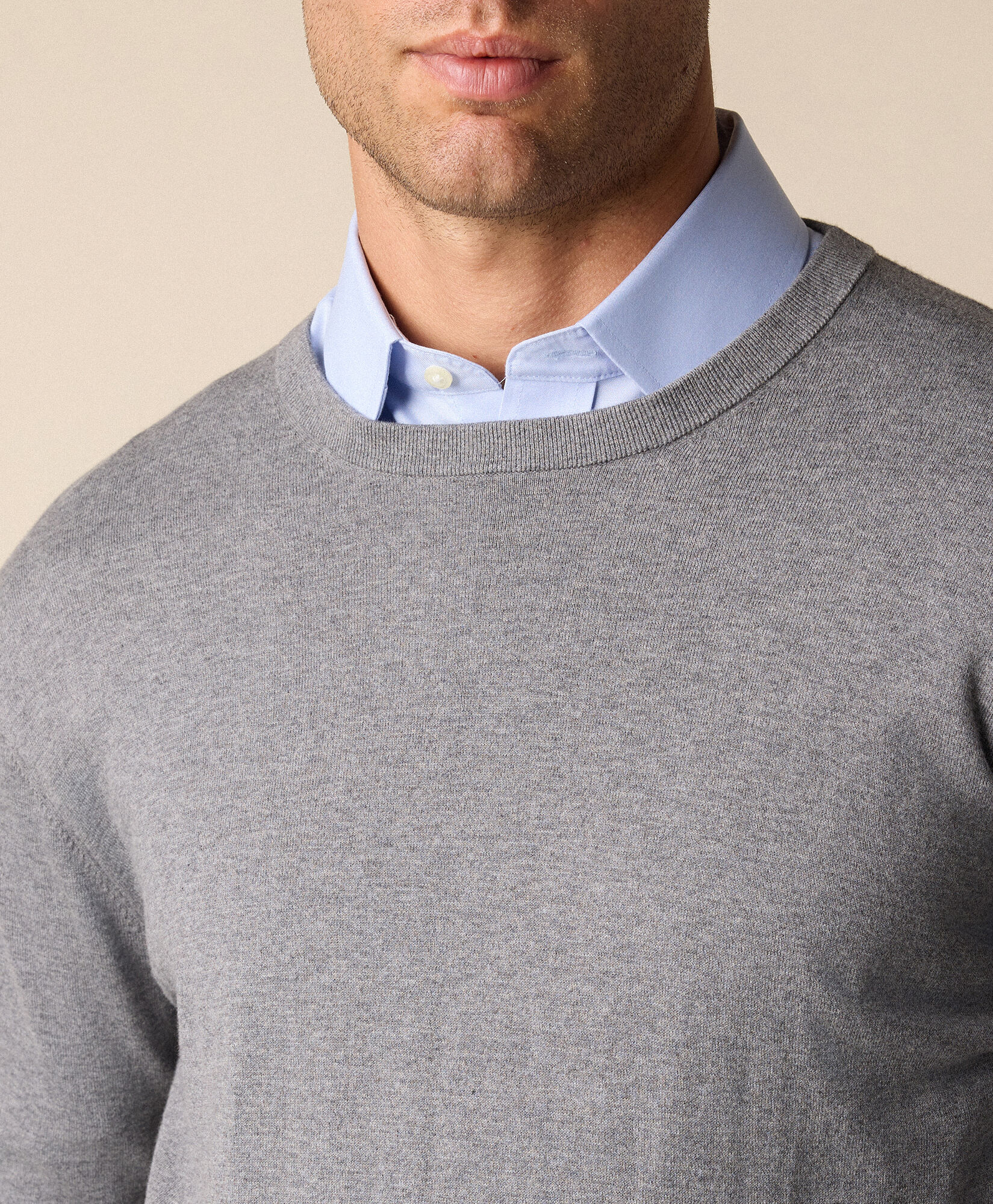 Brooks Brothers Cotton-Cashmere Crewneck Grey KNCRN079COBWS002MDGRP001