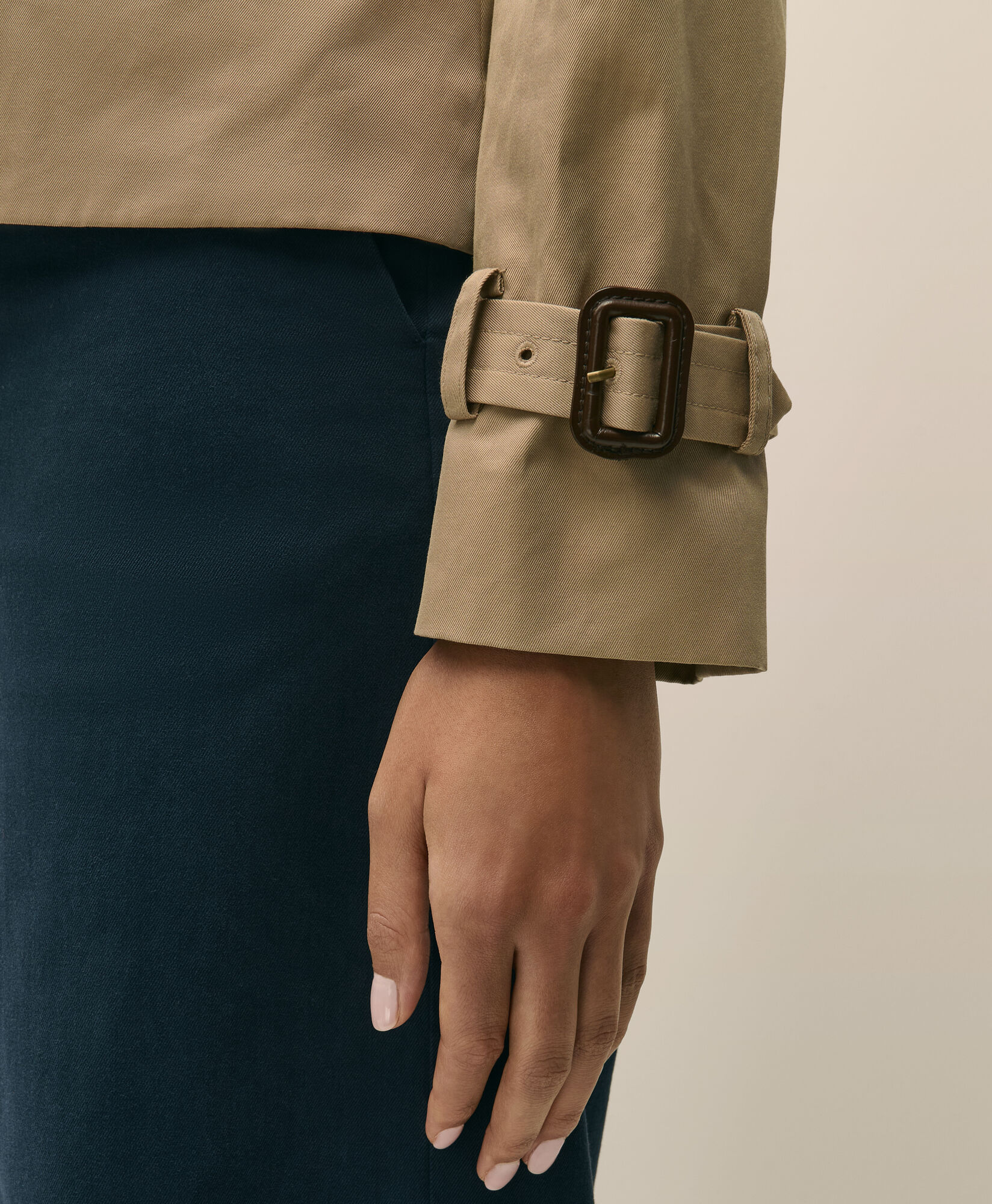 Brooks Brothers Trench Cropped Double-Breasted en Twill Marron 1000103043US100219860