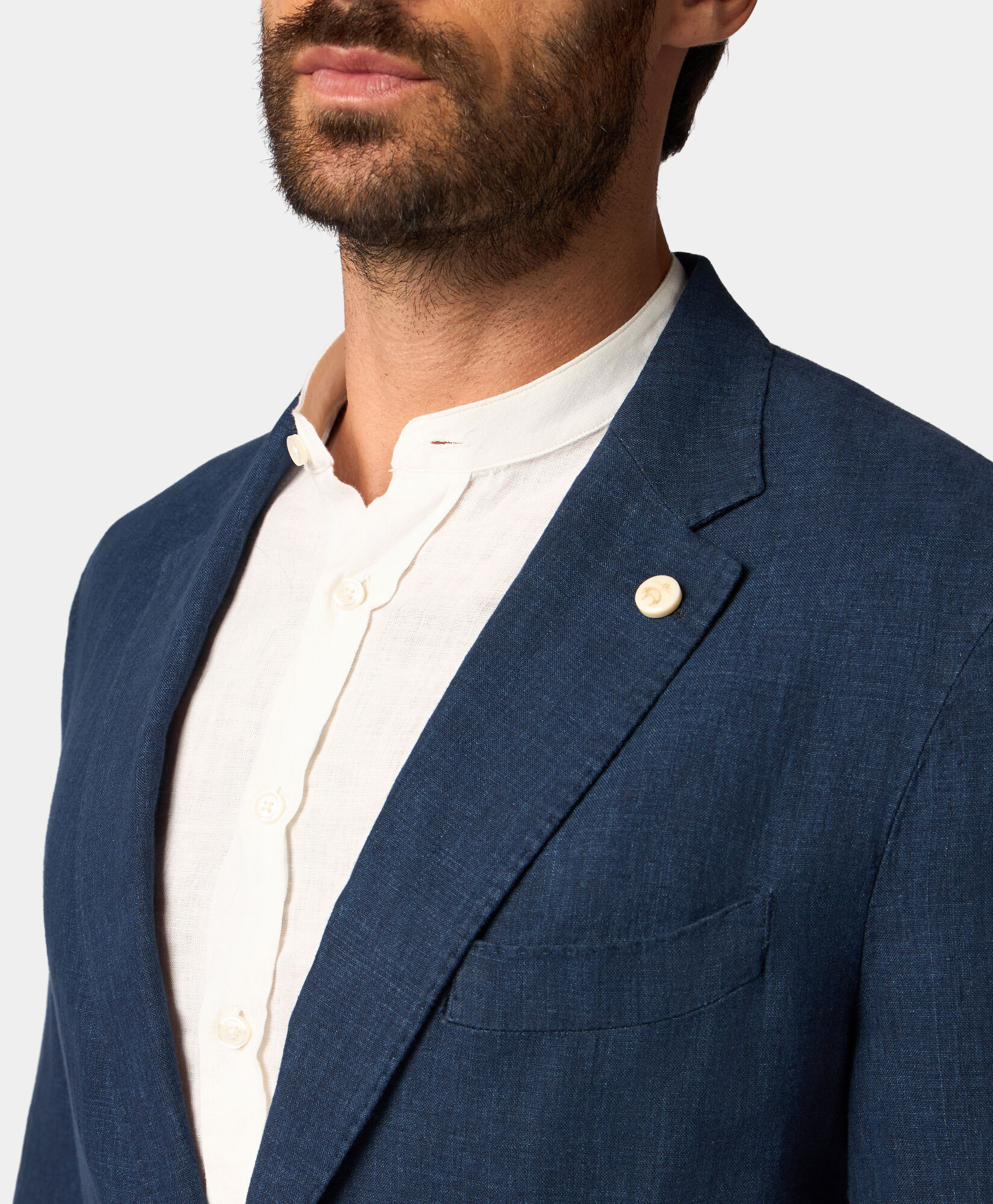 Brooks Brothers Linen Single-Breasted Blazer Dark Navy JKREG070LIPLI001NAVYP003