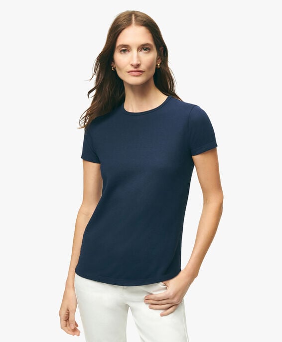Brooks Brothers Camiseta de piqué elástico de algodón Supima Azul marino 1000090494US100188510