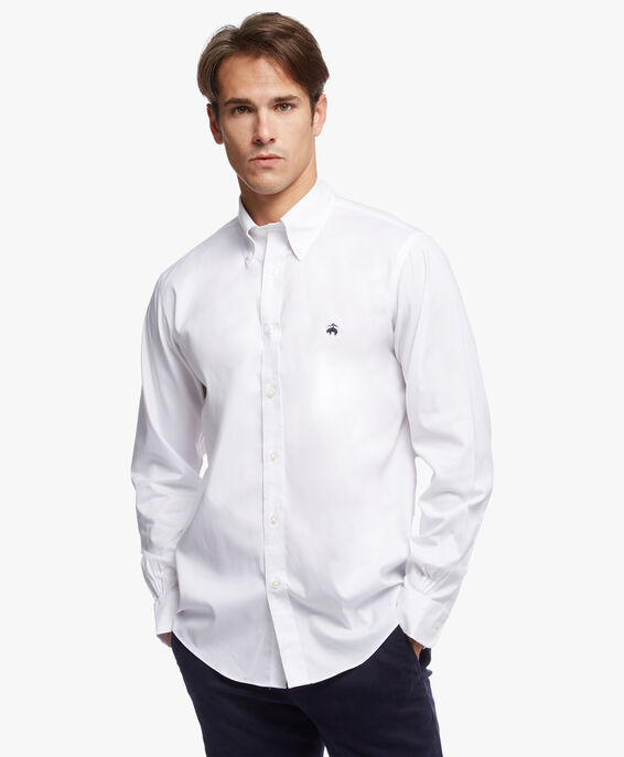 Brooks Brothers Regent Regular-fit Non-iron Sport Shirt, Pinpoint, Button-Down Collar White 1000077509US100159181