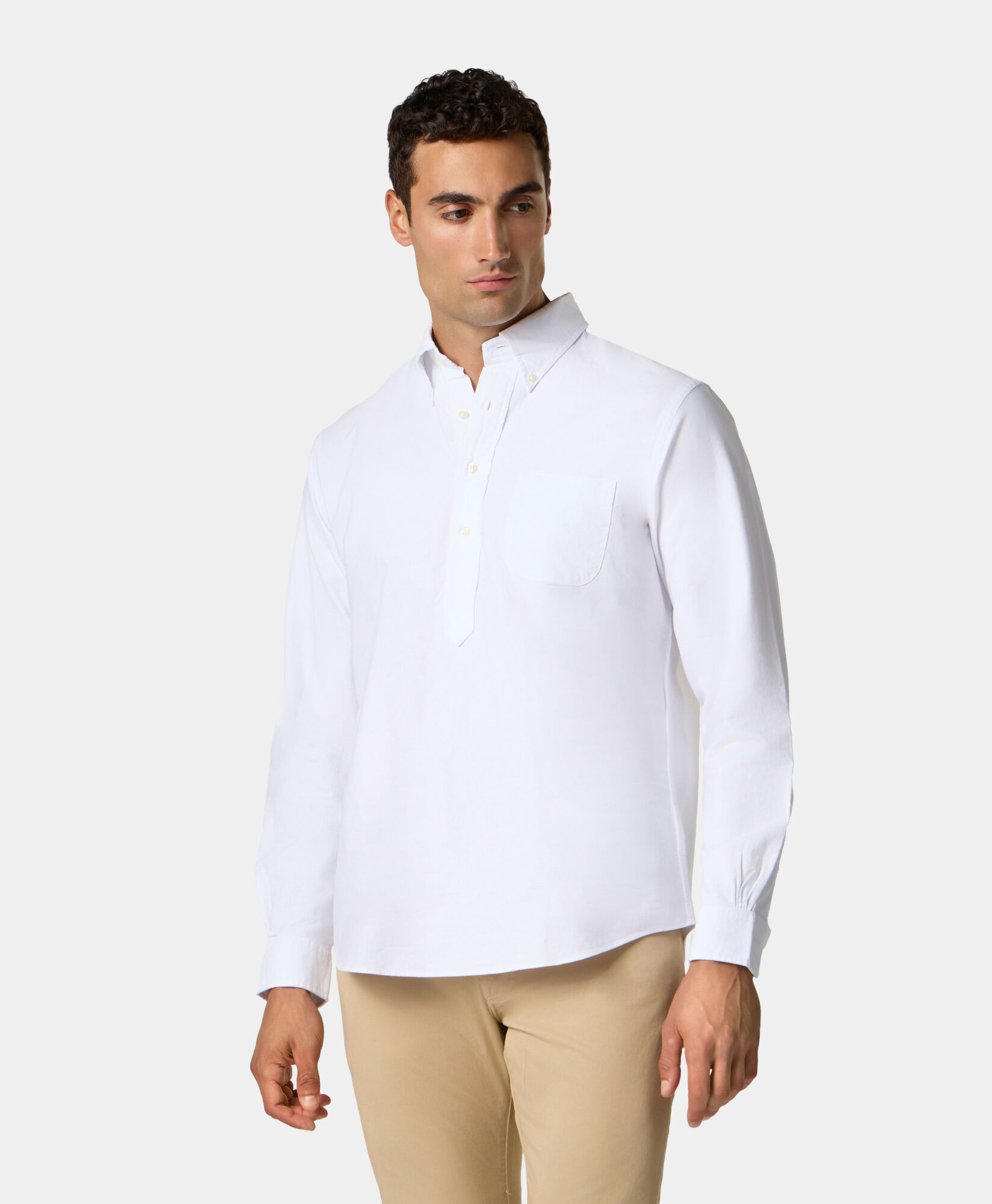 Brooks Brothers Regular Fit Washed Oxford Shirt with Button Down Collar White 1000098502US100207818