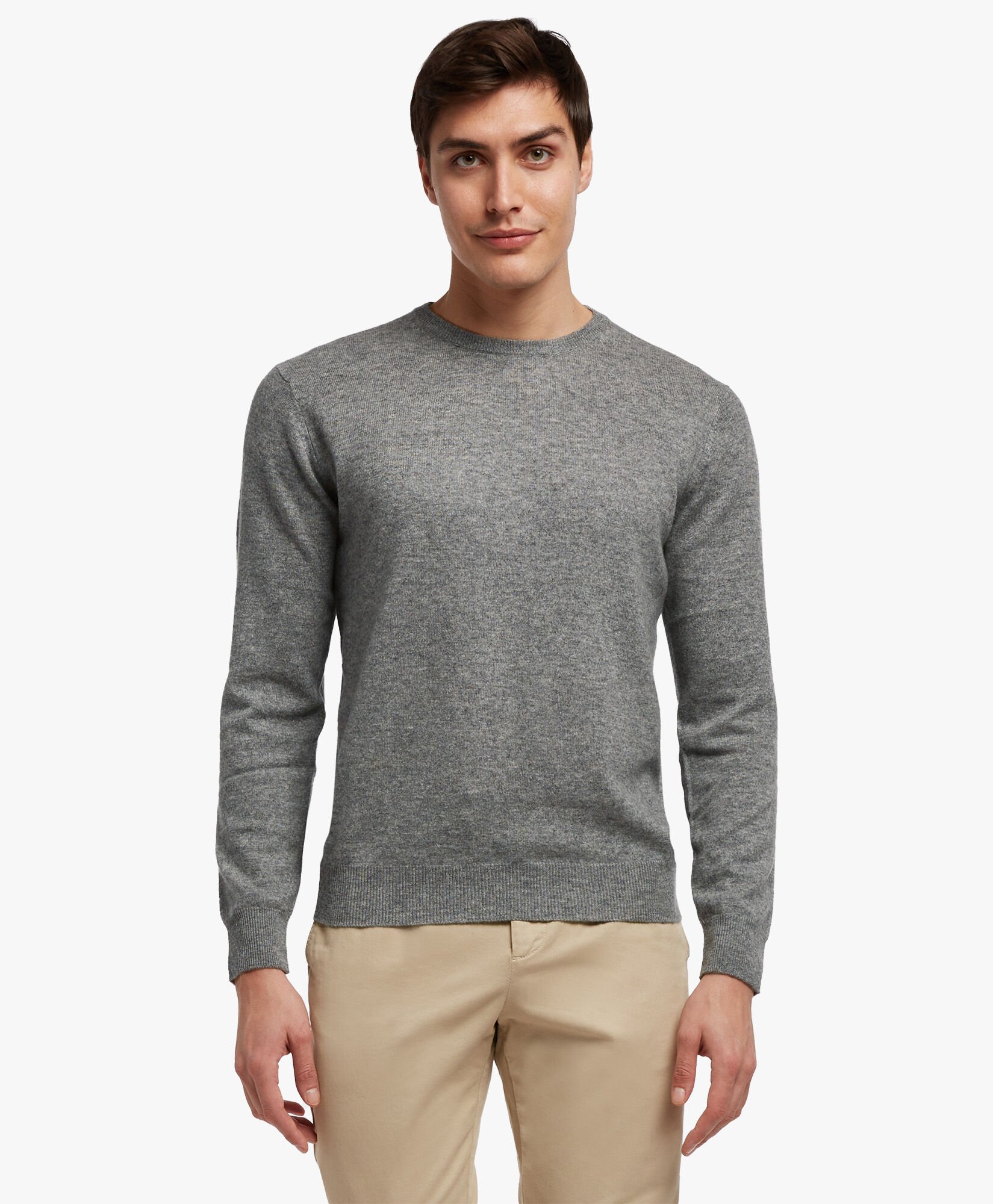 Cashmere Crew Neck Sweater in Light Grey for Men Brooks Brothers EU