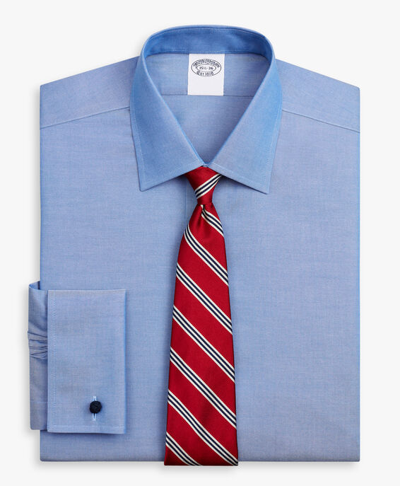 Brooks Brothers Camicia blu slim fit non-iron Oxford pinpoint di cotone Supima elasticizzato con collo Ainsley Blu 1000096429US100201317