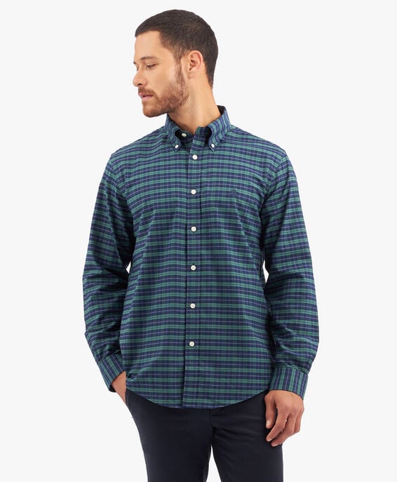Brooks Brothers Camisa non-iron de algodón elástico verde oscuro corte Regular con cuello button down Fantasía verde oscuro 1000095922US100201277