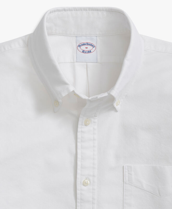 White Regular Fit Oxford Cloth Friday Sport Shirt with Polo Button Down ...