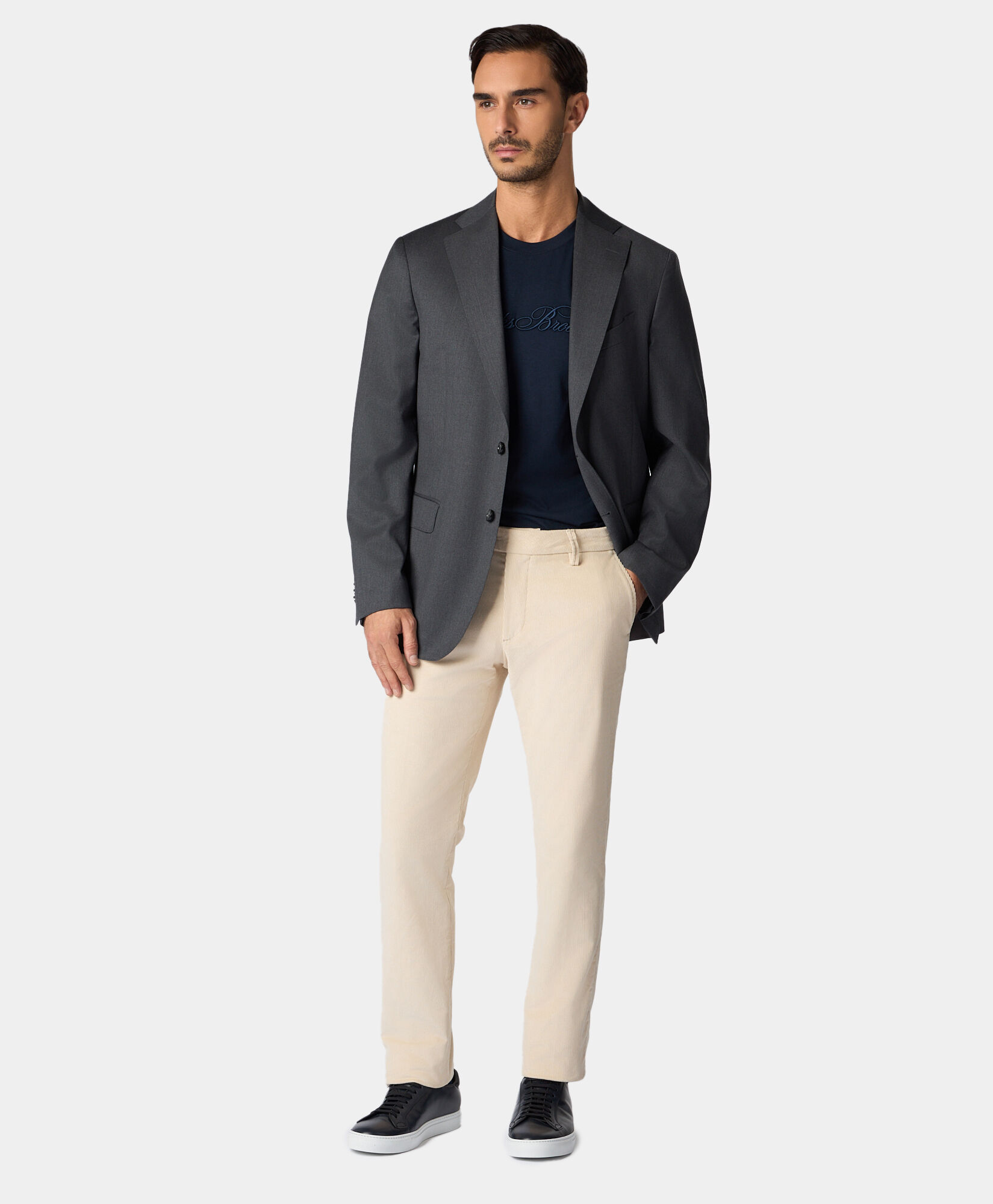 Brooks Brothers Logo cotton T-shirt Navy KNTSH004COPCO001NAVYP001