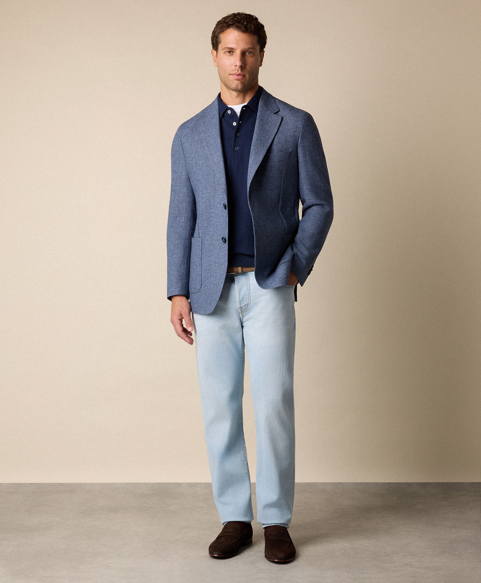 Brooks Brothers Cotton-Cashmere Polo Navy KNPOL026COBWS002NAVYP001