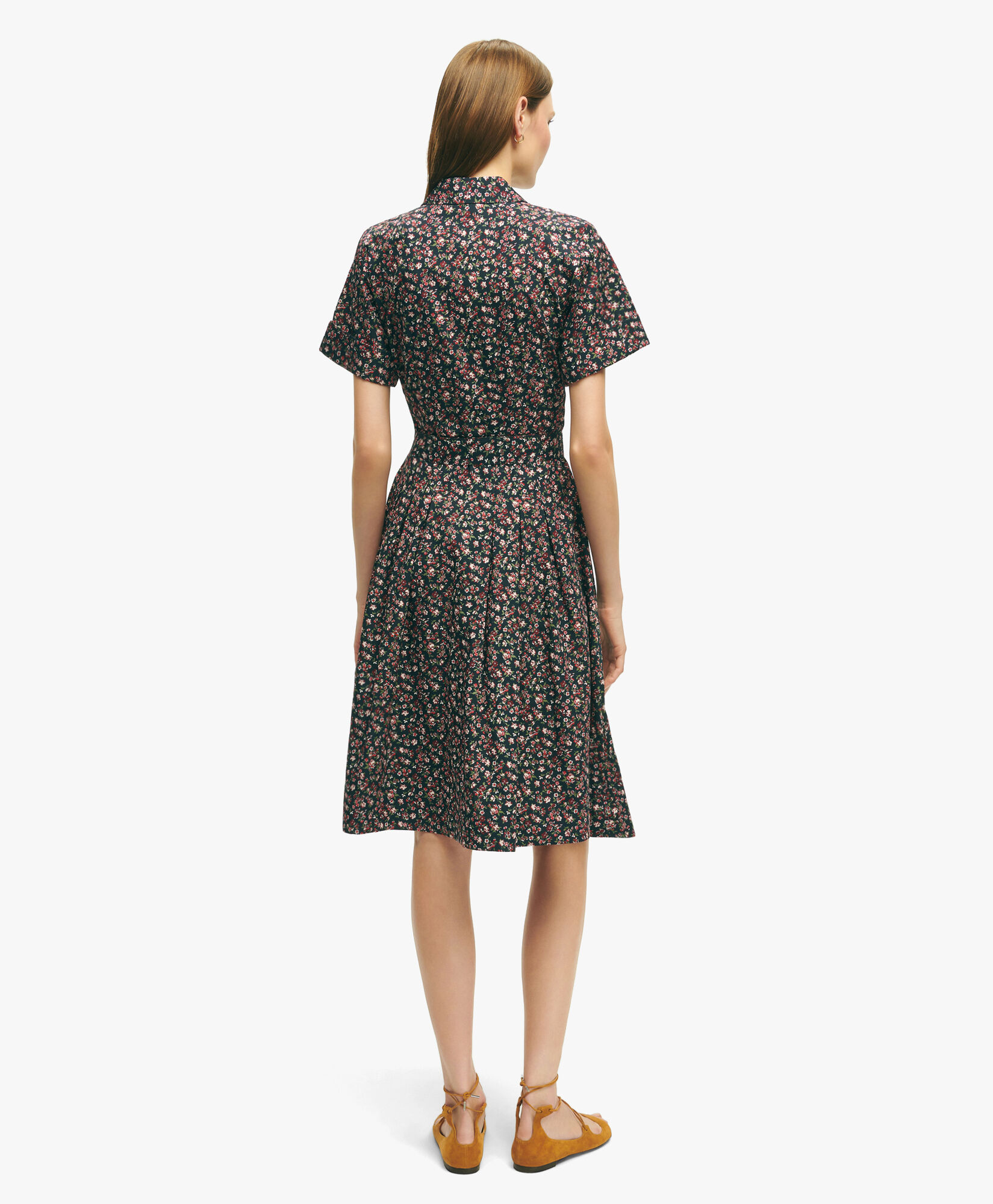 Floral Print Cotton Dress in Floral Print for Women Brooks Brothers EU