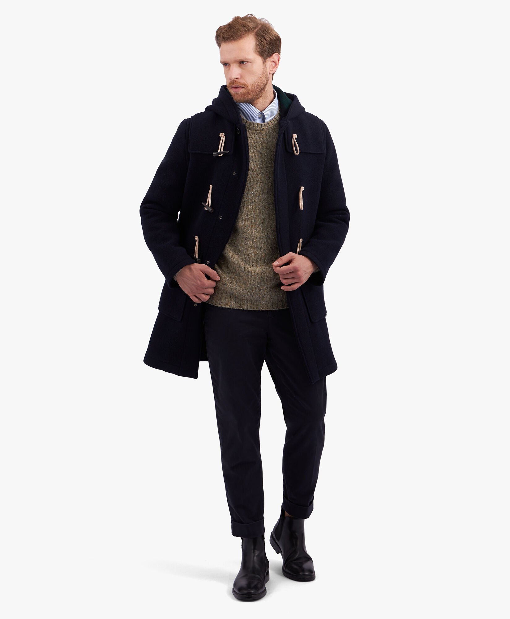 Navy Wool Duffel Coat in Navy for Men Brooks Brothers EU