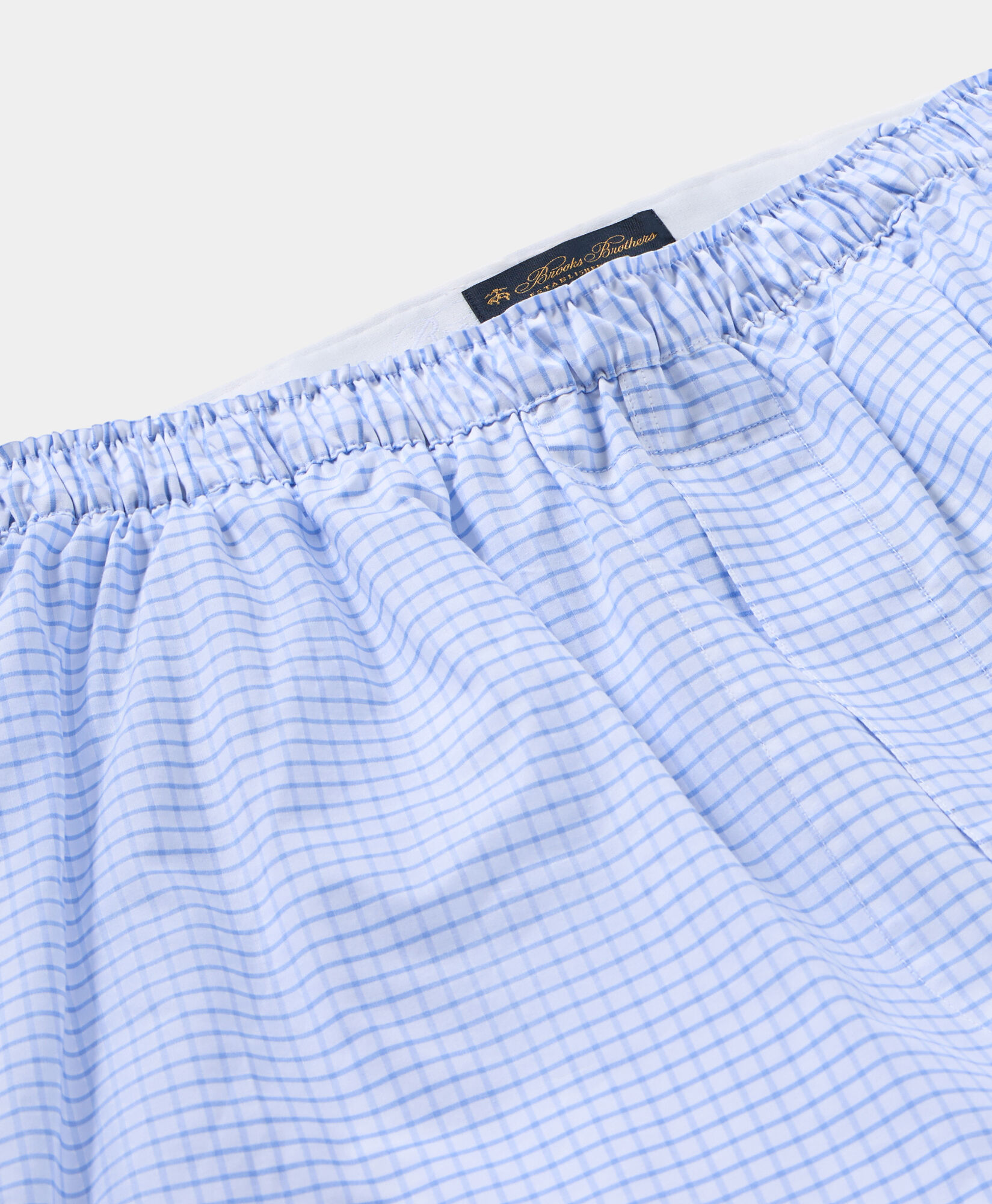 Brooks Brothers Micro Fantasy Cotton Boxer Shorts Light Blue UNDER018COPCO001LTBLF001