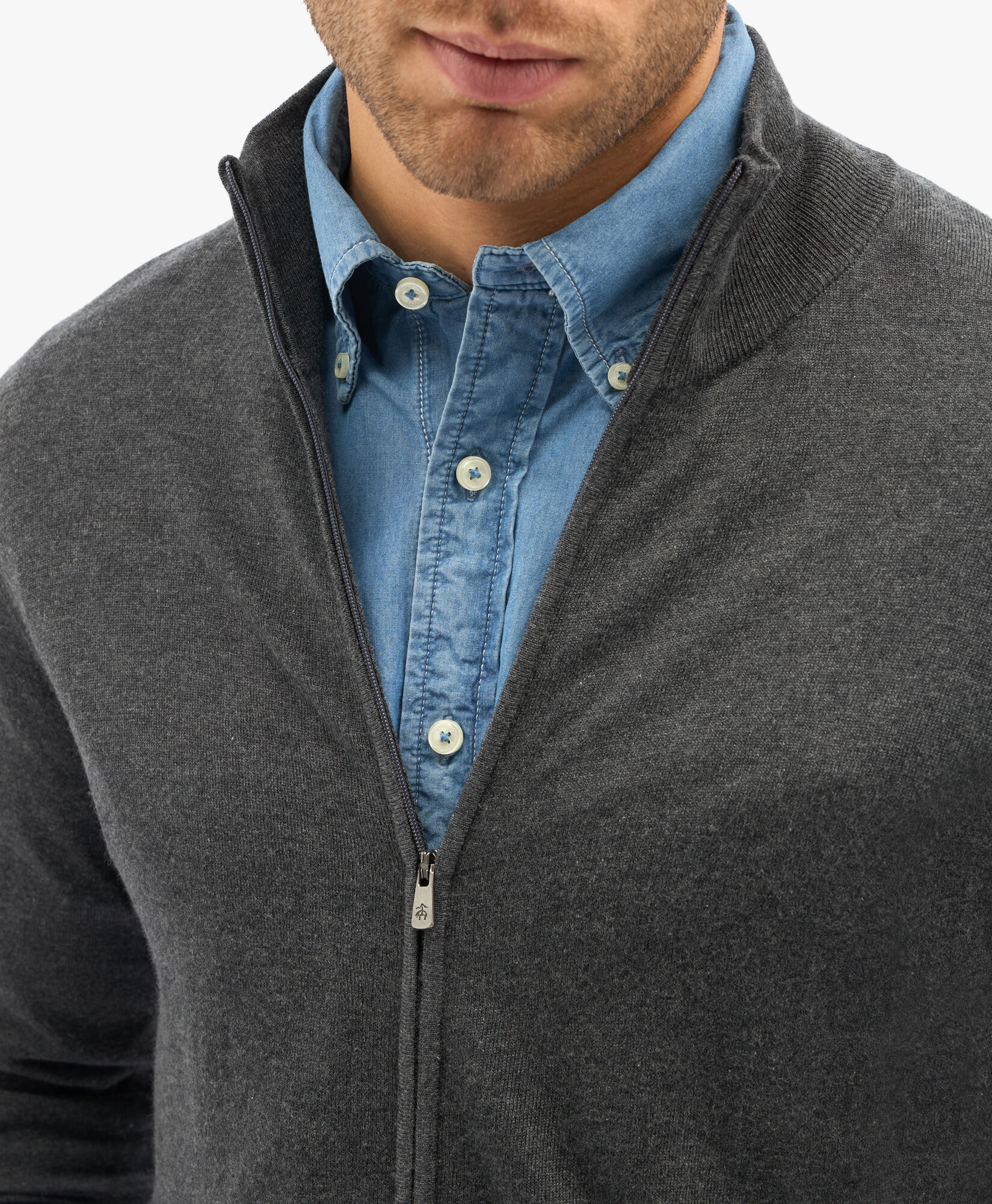 Dark Grey Silk Cashmere Blend Zip Up Cardigan in Dark Grey for Men Brooks Brothers UK