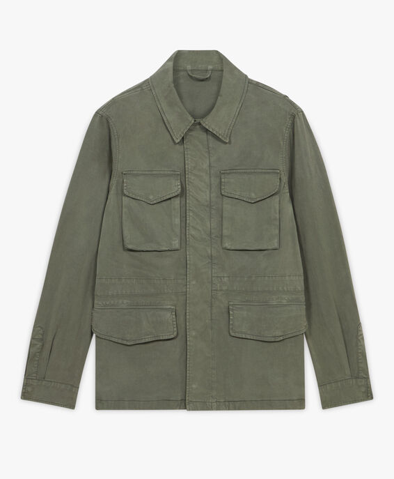 Brooks Brothers Field Jacket verde militar en mezcla de algodón Militar COFIE003LYBCO001MILIP001