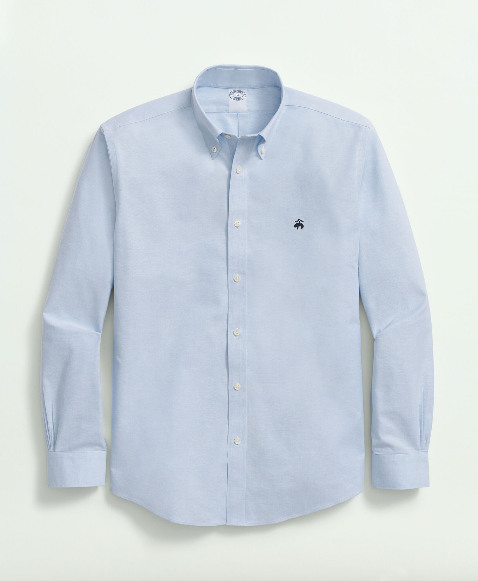 Brooks Brothers Regular Fit Oxford Shirt with Button Down Collar Blue 1000095619US100202523