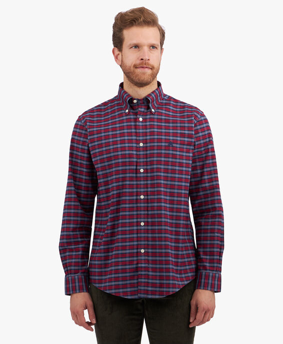 Brooks Brothers Camisa non-iron de algodón elástico rojo oscuro corte Regular con cuello button down Fantasía Rojo Oscuro 1000095922US100201275