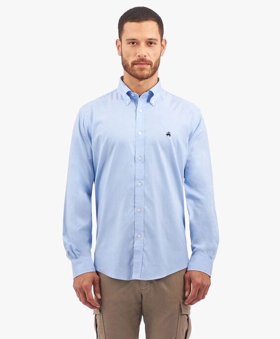 Brooks Brothers Blue Regular Fit Non-Iron Stretch Supima Cotton Casual Shirt with Button Down Collar Blue 1000095302US100199973