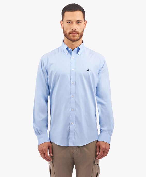 Brooks Brothers Camisa informal de algodón Supima elástico azul non-iron corte Regular con cuello button down Azul 1000095302US100199973