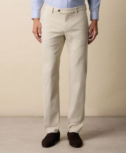 Brooks Brothers Chino Kirman in Twill Regular Fit Naturale CPCHI061COBSP002NATLP001