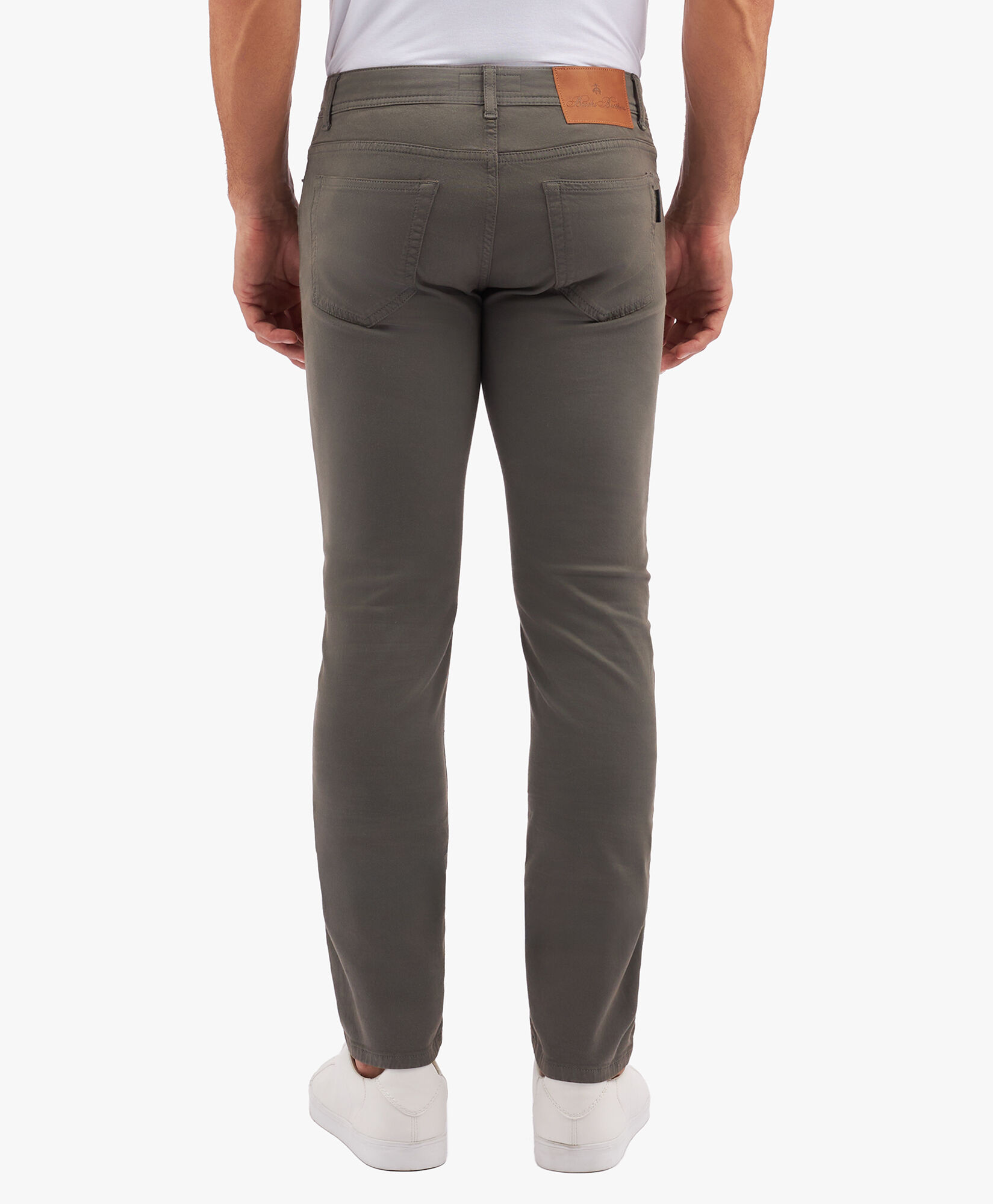 Khaki Green Stretch Cotton Five Pocket Pants in Khaki for Men Brooks Brothers UK