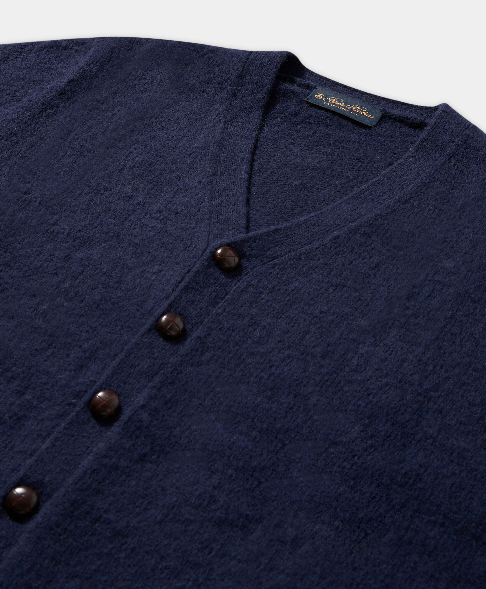 Brooks Brothers Shetland Wool Cardigan Navy KNCAR017WOPWO005NAVYP001