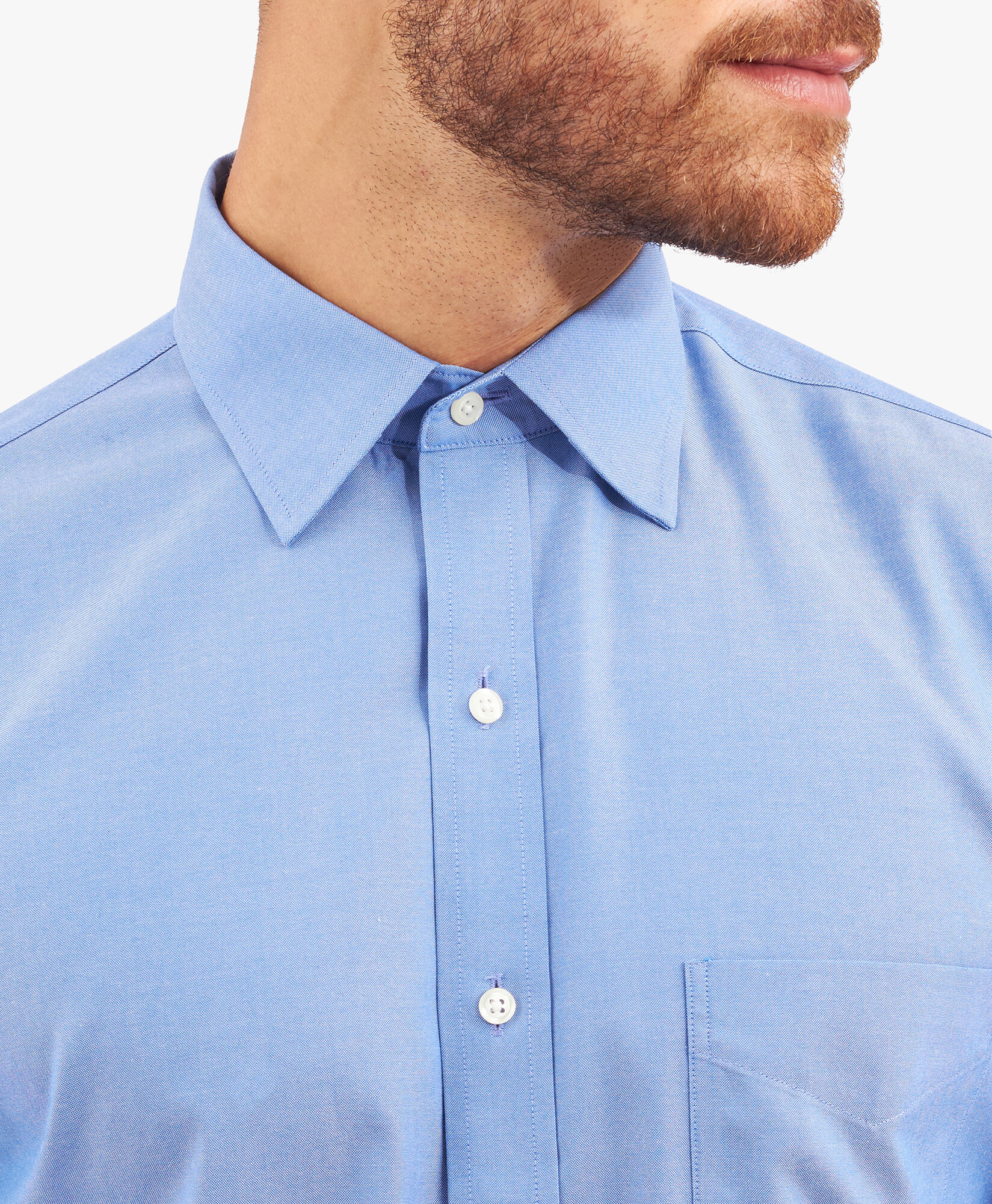 Brooks Brothers Regular Fit Non-Iron Supima Oxford Pinpoint Shirt with Ainsley Collar Blue 1000095080US100199366