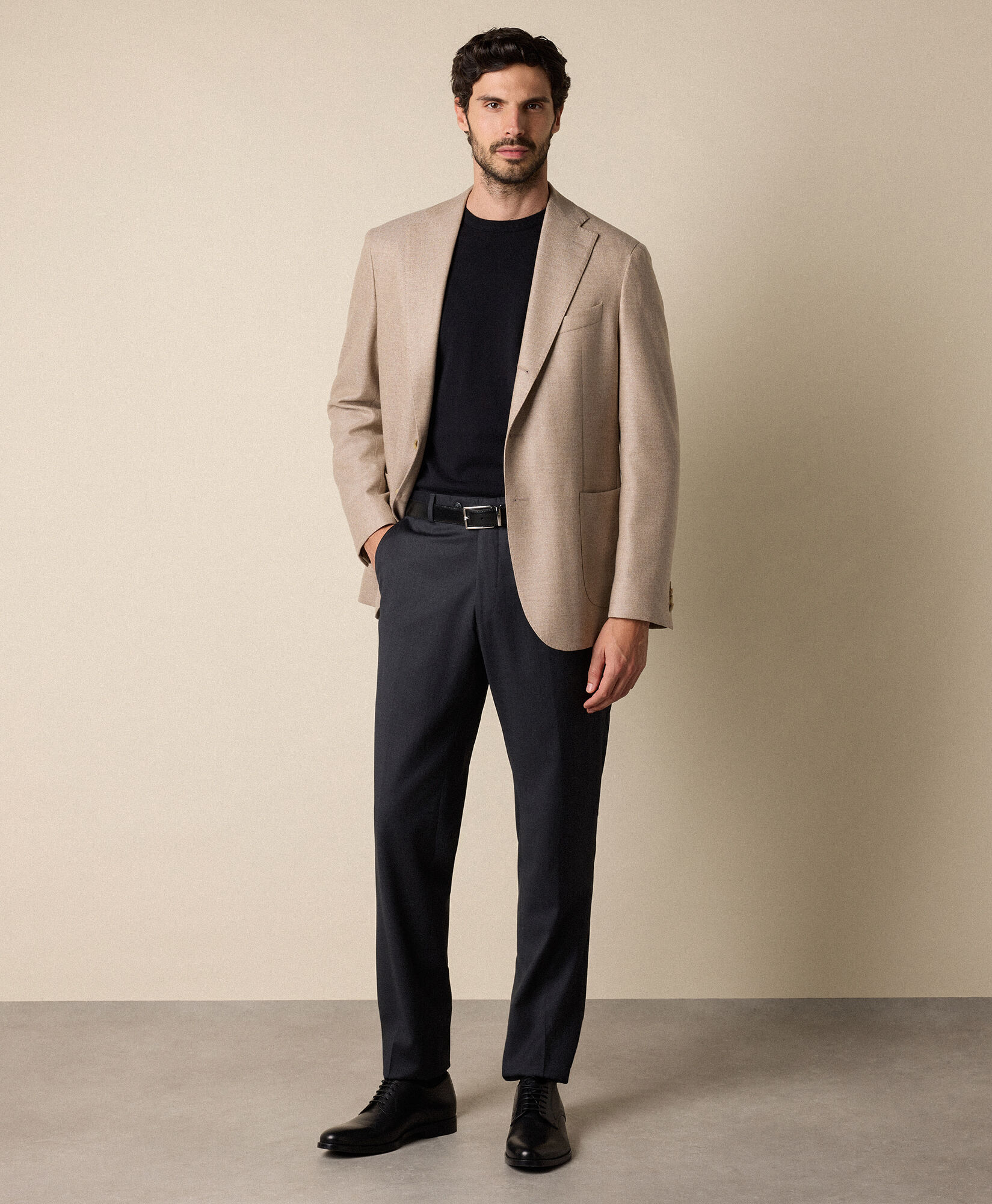 Brooks Brothers Plain Twill Wool-Cashmere Blazer Beige JKREG089WOBWS005BEIGP001